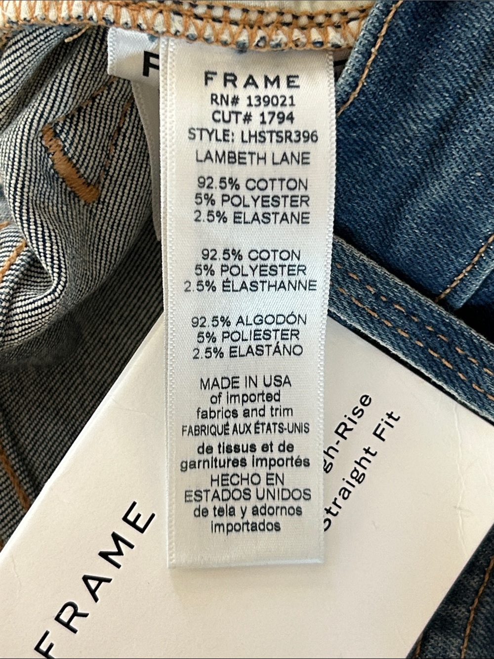 Frame Denim Dark Blue Straight-Leg Jeans with Frayed Hem Size 28 NWT - Picture 7 of 7